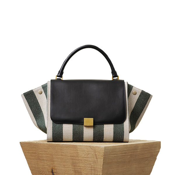 2015NEW セリーヌコピー☆Small Trapeze Bag ナチュラル/グリーン☆ 174682YTF.30NG